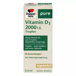 DOPPELHERZ Vitamin D3 2000 I.E. rene dråper, 9,2 ml