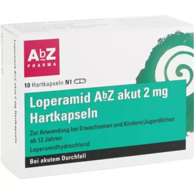 LOPERAMID AbZ akut 2 mg harde kapsler, 10 stk