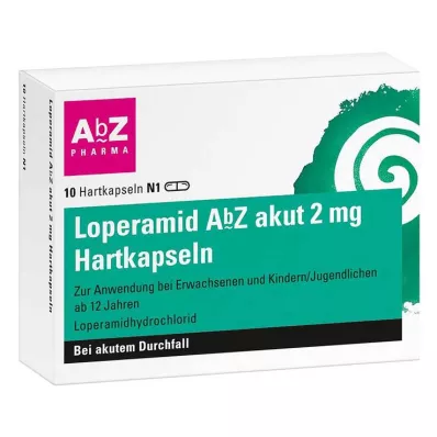 Loperamid AbZ akutt 2 mg harde kapsler, 10 stk