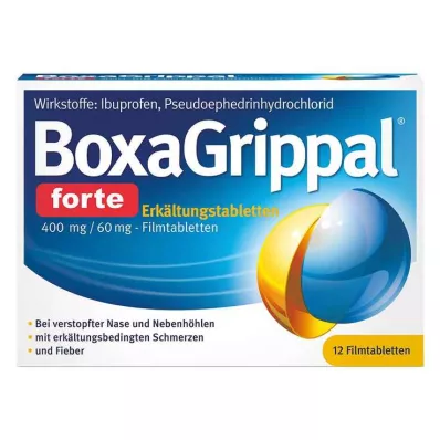 BOXAGRIPPAL forte Cold Tab. 400 mg/60 mg FTA, 12 stk BOXAGRIPPAL forte Cold Tab. 400 mg/60 mg FTA, 12 stk