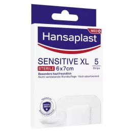 HANSAPLAST Sensitiv sårbandasje steril 6x7 cm, 5 stk