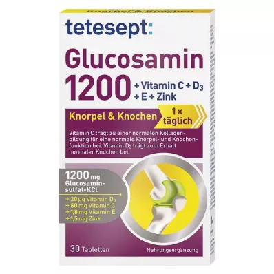 Tetesept Glucosamine 1200 filmdrasjerte tabletter, 30 stk Tetesept Glucosamine 1200 filmdrasjerte tabletter, 30 stk