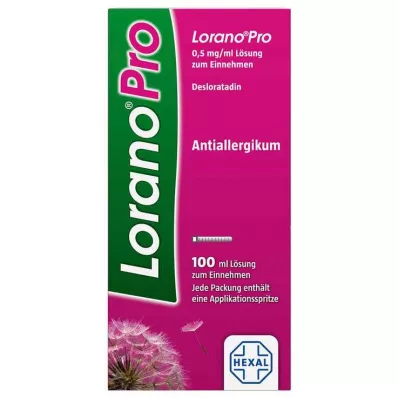 LORANOPRO 0,5 mg/ml Oral oppløsning, 100 ml LORANOPRO 0,5 mg/ml Oral oppløsning, 100 ml