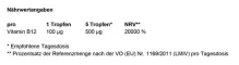 Instructions for use for Vitamin B12 100 µg høydose veganske dråper, 50 ml - 5
