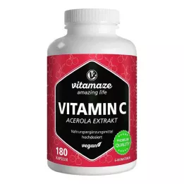 VITAMIN C 160 mg acerolaekstrakt rene veganske kapsler, 180 stk