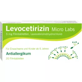 LEVOCETIRIZIN Micro Labs 5 mg filmdrasjerte tabletter, 20 stk