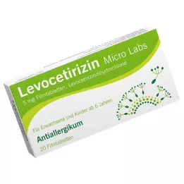 LEVOCETIRIZIN Micro Labs 5 mg filmdrasjerte tabletter, 20 stk