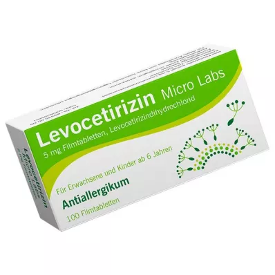 Levocetirizine Micro Labs 5 mg filmdrasjerte tabletter, 100 stk Levocetirizine Micro Labs 5 mg filmdrasjerte tabletter, 100 stk