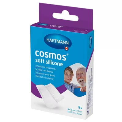 cosmos® myk silikonplaster 2 størrelser, 8 stk cosmos® myk silikonplaster 2 størrelser, 8 stk