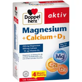 DOPPELHERZ Magnesium+kalsium+D3-tabletter, 120 kapsler