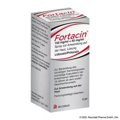 FORTACIN 150 mg/ml + 50 mg/ml spray til hudpåføring, 5 ml