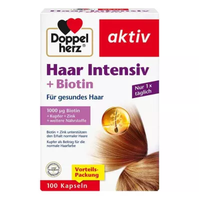DOPPELHERZ Hair Intensive+Biotin kapsler, 100 kapsler