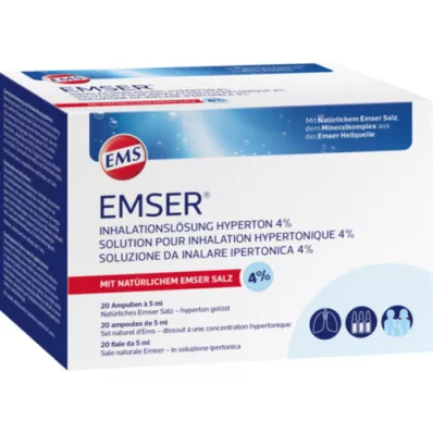 EMSER Inhalasjonsløsning hypertonisk 4%, 20X5 ml