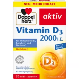 DOPPELHERZ Vitamin D3 2000 IE tabletter, 50 stk