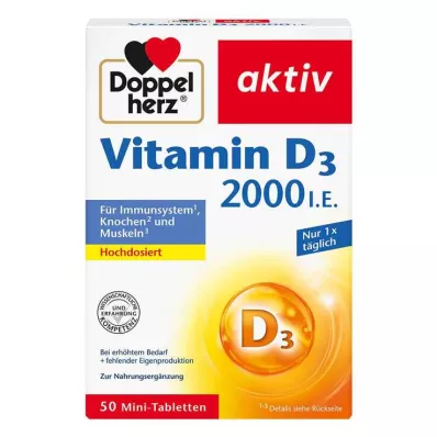 Doppelherz Vitamin D3 2000 IE tabletter, 50 stk