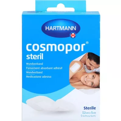 COSMOPOR steril sårbandasje 5x7,2 cm OTC, 5 stk