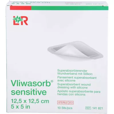 VLIWASORB sensitiv 12,5x12,5 cm superabsorb.woundv, 10 stk