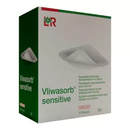Vliwasorb sensitiv 15x25 cm superabsorb.sårbandasje, 10 stk