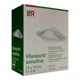 Vliwasorb sensitiv 7,5x7,5 cm superabsorb.Wundv., 10 stk