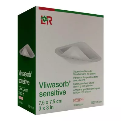 Vliwasorb sensitiv 7,5x7,5 cm superabsorb.Wundv., 10 stk Vliwasorb sensitiv 7,5x7,5 cm superabsorb.Wundv., 10 stk