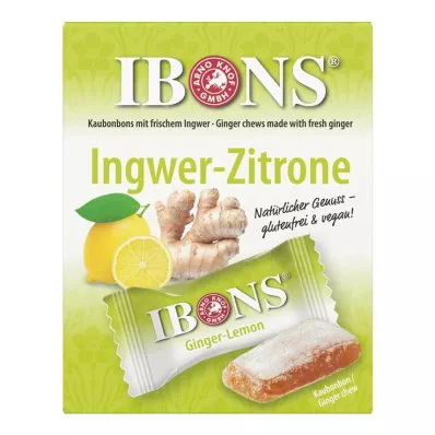 IBONS Ingefær-sitronboks tyggegodteri, 60 g