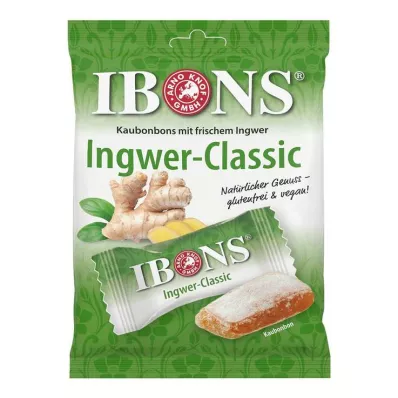 IBONS Ingefær Classic-pose med tyggegodteri, 92 g