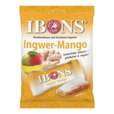IBONS Ingefær Mango Bag tyggegodteri, 92 g
