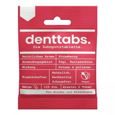 Denttabs Kids Jordbær uten fluor, 125 stk Denttabs Kids Jordbær uten fluor, 125 stk