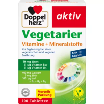 DOPPELHERZ Vegetariske vitaminer+mineraler Active, 100 stk