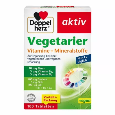 Doppelherz vegetariske vitaminer + mineraler aktive, 100 stk