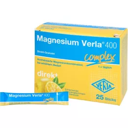 MAGNESIUM VERLA 400 Lemon Direct Granulat, 25 stk