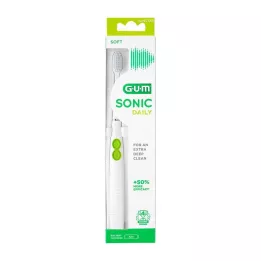 GUM SONIC DAILY Sonisk tannbørste hvit, 1 stk