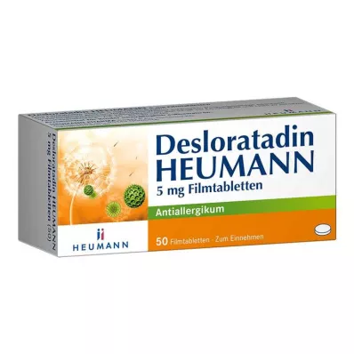 Desloratadin HEUMANN 5 mg filmdrasjerte tabletter, 50 stk Desloratadin HEUMANN 5 mg filmdrasjerte tabletter, 50 stk