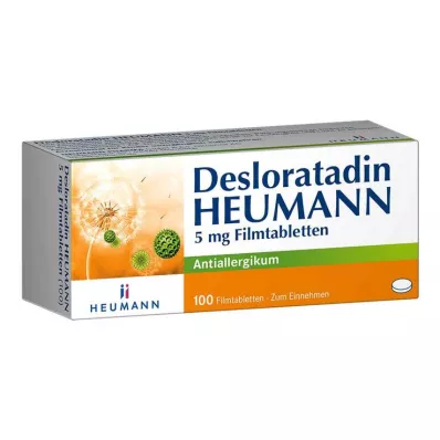 Desloratadin HEUMANN 5 mg filmdrasjerte tabletter, 100 stk Desloratadin HEUMANN 5 mg filmdrasjerte tabletter, 100 stk