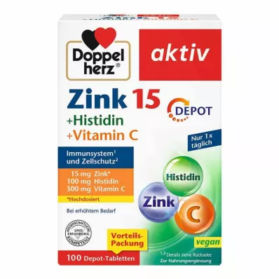 DOPPELHERZ Zink+Histidin Depot Tabletter aktiv, 100 stk DOPPELHERZ Zink+Histidin Depot Tabletter aktiv, 100 stk