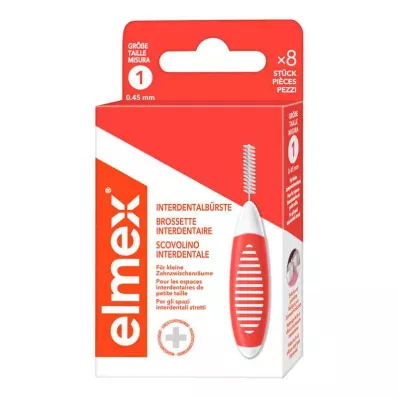 ELMEX Interdentalbørster ISO størrelse 1 0,45 mm oransje, 8 stk ELMEX Interdentalbørster ISO størrelse 1 0,45 mm oransje, 8 stk