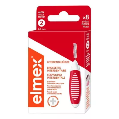 ELMEX Interdentalbørster ISO størrelse 2 0,5 mm rød, 8 stk ELMEX Interdentalbørster ISO størrelse 2 0,5 mm rød, 8 stk