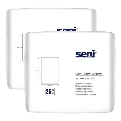 Seni® Soft Super sengebeskyttelsesunderlag 90x60 cm, 2x25 stk