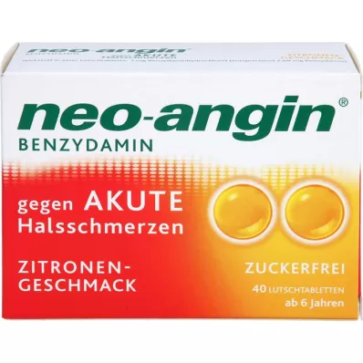 NEO-ANGIN Benzydamin akutt halsbetennelse sitron, 40 stk