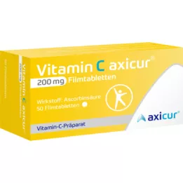 VITAMIN C AXICUR 200 mg filmdrasjerte tabletter, 50 stk