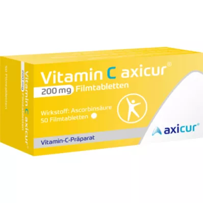 VITAMIN C AXICUR 200 mg filmdrasjerte tabletter, 50 stk