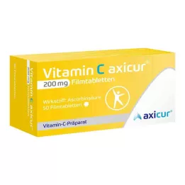 VITAMIN C AXICUR 200 mg filmdrasjerte tabletter, 50 stk