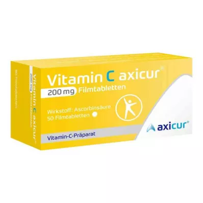 VITAMIN C AXICUR 200 mg filmdrasjerte tabletter, 50 stk