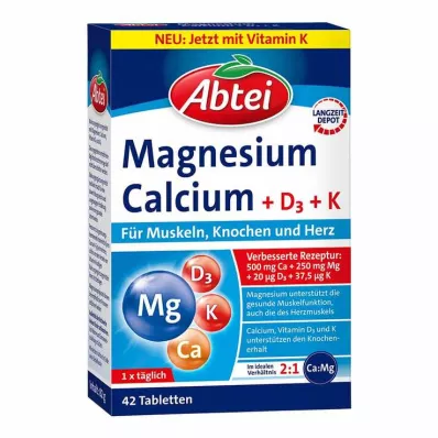 ABTEI Magnesium kalsium+D+K tabletter, 42 stk ABTEI Magnesium kalsium+D+K tabletter, 42 stk