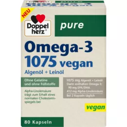 DOPPELHERZ Omega-3 1075 veganske, rene kapsler, 80 stk