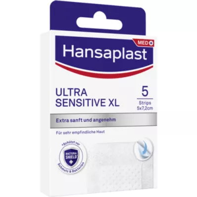 HANSAPLAST Ultrasensitiv sårbandasje 5x7,2 cm XL, 5 stk