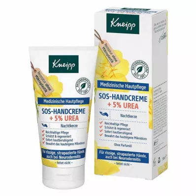 KNEIPP SOS-Håndkrem+5 % urea nattlysolje, 50 ml