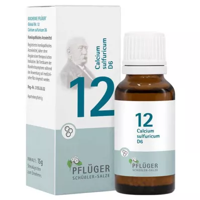 Biokjemi Pflueger 12 Calcium sulfuricum D 6 kuler, 15 g Biokjemi Pflueger 12 Calcium sulfuricum D 6 kuler, 15 g