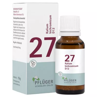Biokjemi Pflueger 27 Kalium bichromicum D 12 kuler, 15 g Biokjemi Pflueger 27 Kalium bichromicum D 12 kuler, 15 g