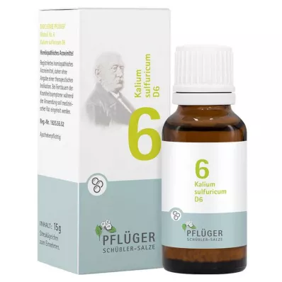 Biokjemi Pflueger 6 Kalium sulfuricum D 6 kuler, 15 g Biokjemi Pflueger 6 Kalium sulfuricum D 6 kuler, 15 g